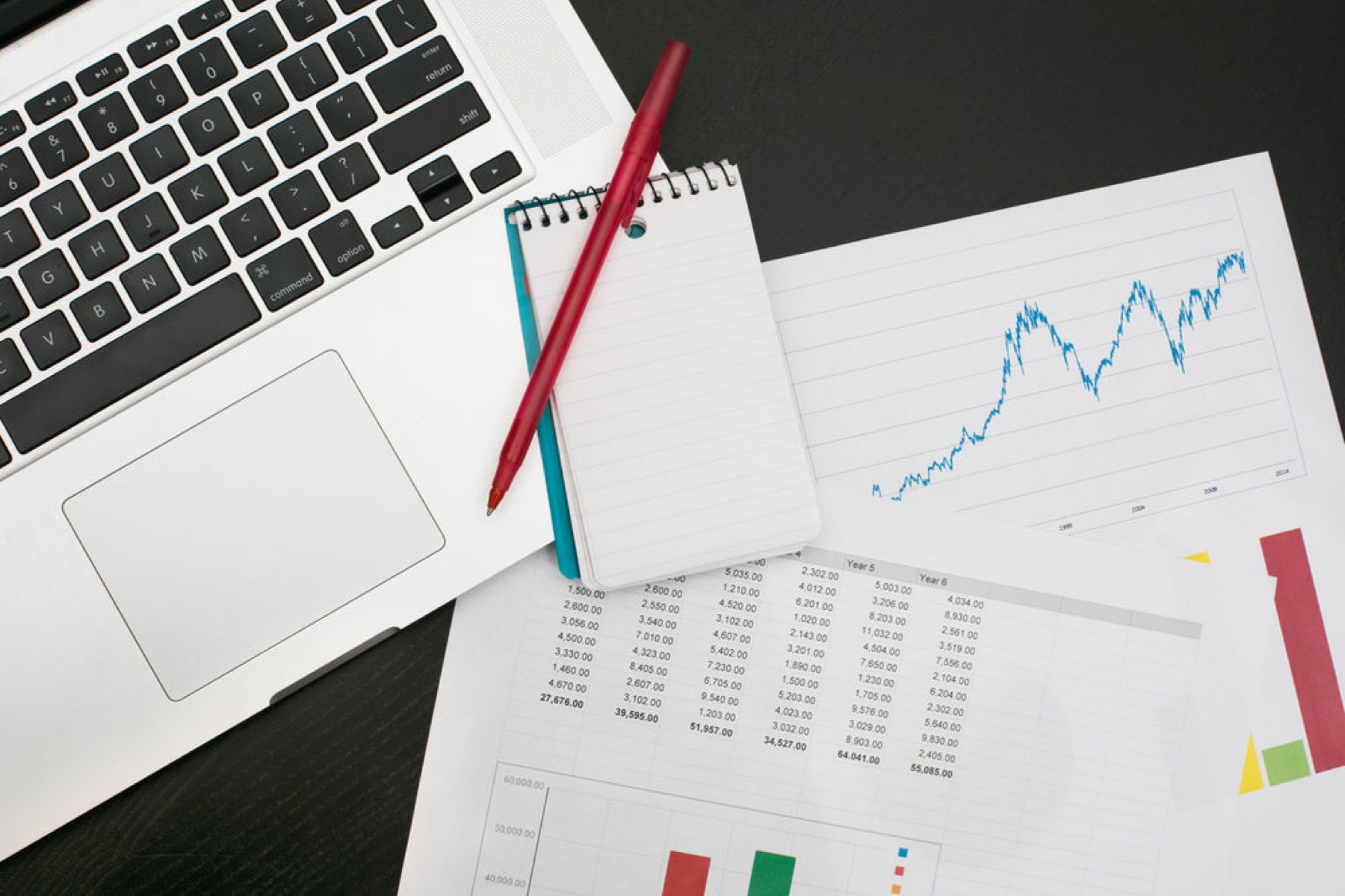 Financial documents and credit planning workspace